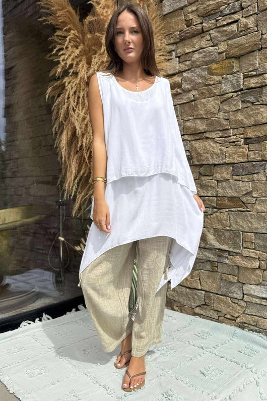 The Bertie Two Piece Layer Top White /9 =